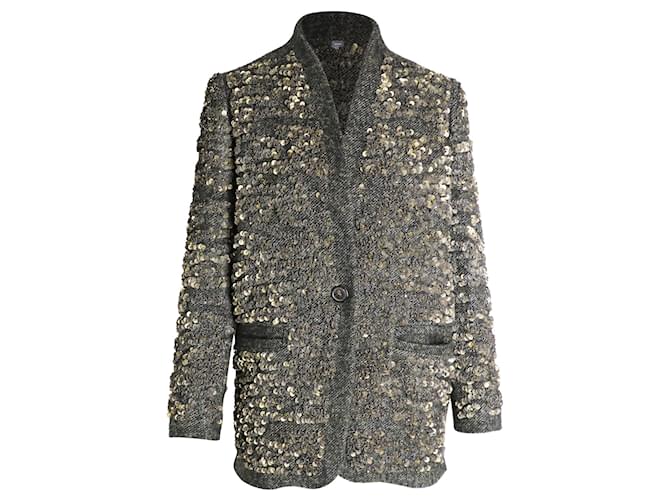 Isabel Marant Sequined Jacket in Green Wool  ref.979182