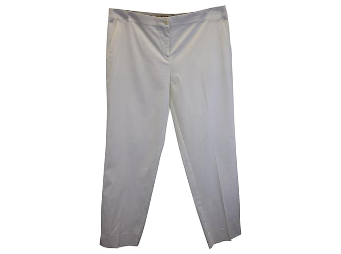 Etro Skinny Trousers in White Cotton  ref.979185
