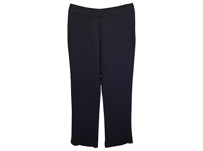Pantalones Giorgio Armani de pierna recta en seda negra Negro  ref.979187