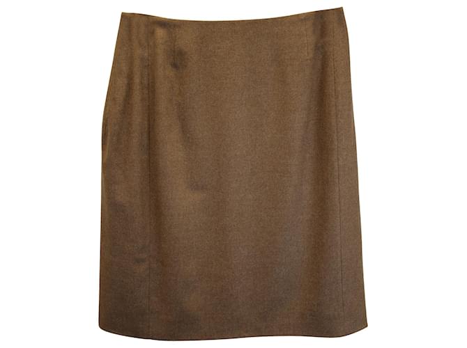 Akris Vintage Skirt in Brown Wool  ref.979202