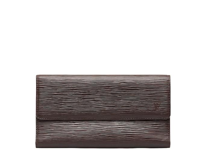 Louis Vuitton Epi Portefeuille International Wallet M63590 Brown Leather Pony-style calfskin  ref.979231