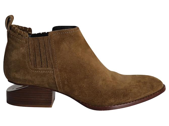 Alexander Wang Cut Out Kori Ankle Boots in Brown Suede   ref.979267