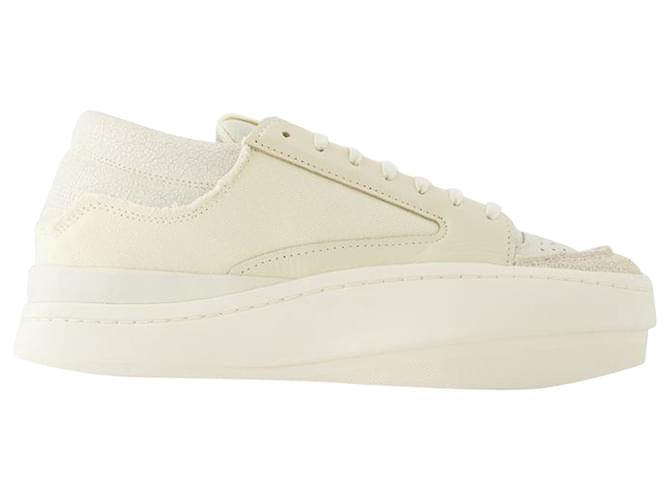 Y3 Lux Bball Low Sneakers - Y-3 - Leder - Weiß Braun Beige  ref.979289