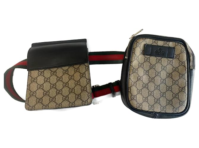 Gucci Rare novos compartimentos forrados Pochete GG Supreme Bege Lona  ref.979341