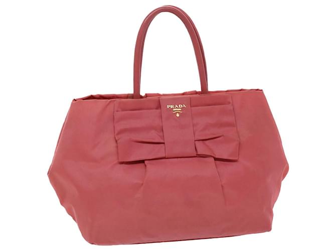 PRADA ribbon Hand Bag Nylon Pink Auth bs6565  ref.979422