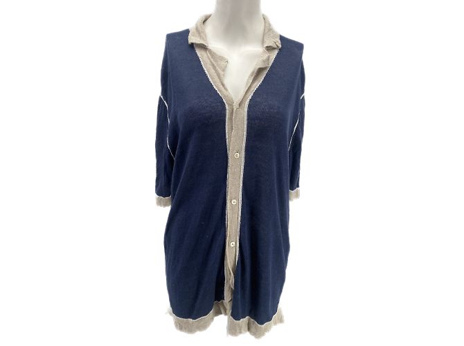 Autre Marque Venroy tops T.International L lino Blu navy