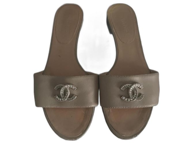 Chanel Mules Taupe