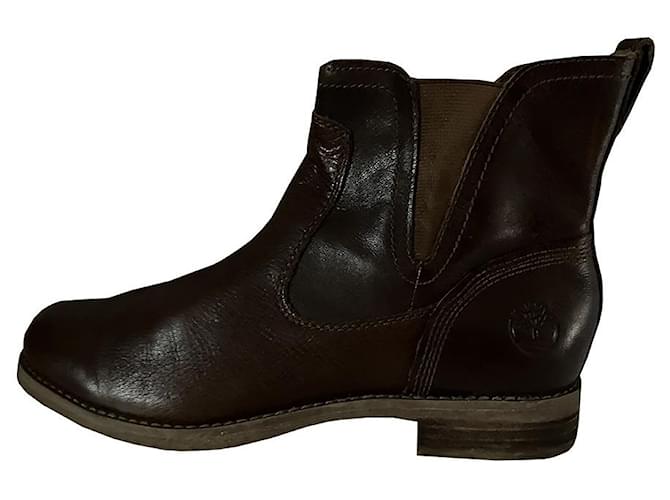 Timberland bottes Cuir Marron  ref.980034