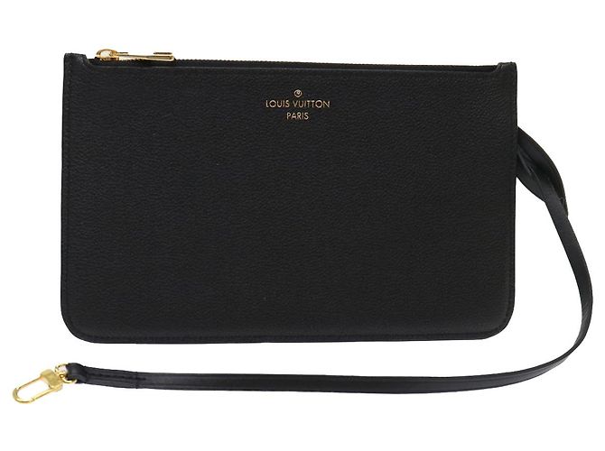 LOUIS VUITTON Monogram Empreinte Neverfull MM M46040 Pouch Black LV Auth 46795