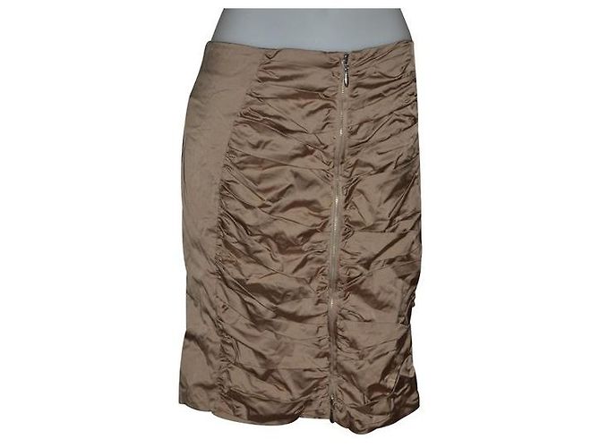 Minifalda Flavio Castellani de mezcla de algodón marrón claro Talla 44