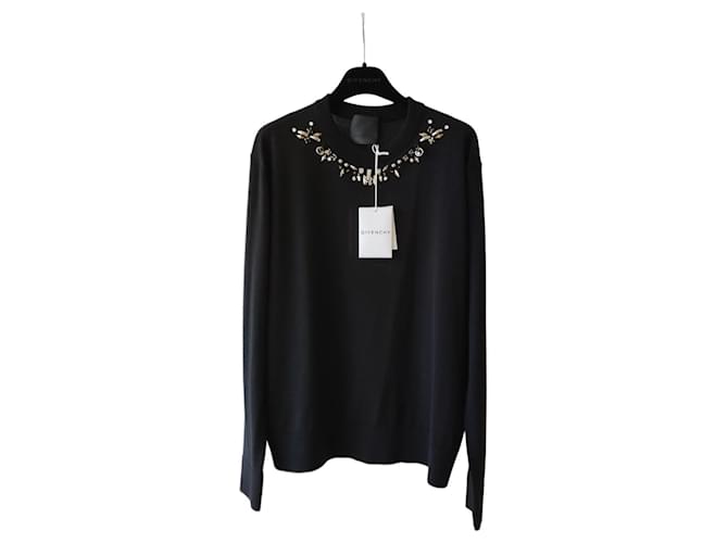 GIVENCHY BLACK WOOL SWEATER  ref.980417