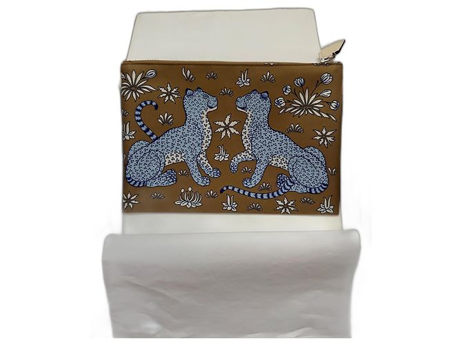 Silk In Hermès silky pouch Light brown Light blue
