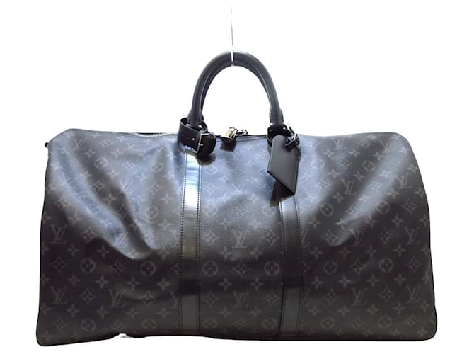 Louis Vuitton Black Monogram Eclipse Keepall Bandouliere 55 Duffle Bag Strap