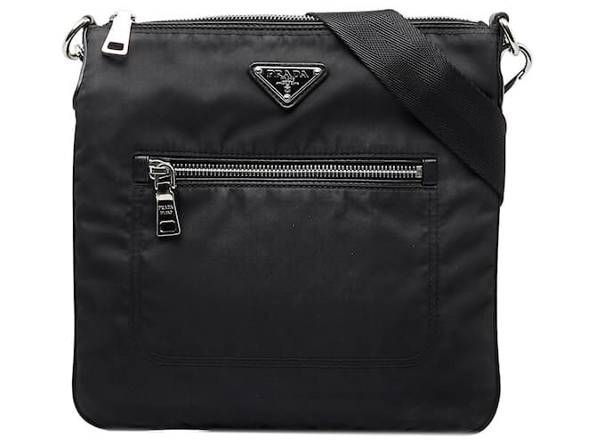 Prada Pre-Owned Black Tessuto Nylon Crossbody Bag