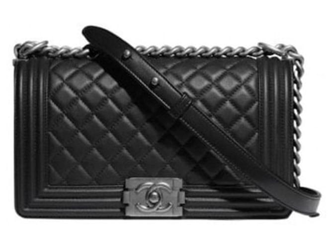  Chanel, Pre-Loved Black Quilted Caviar Boy Bag Medium