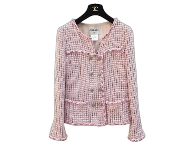 Chanel 14C Paris-Singapore Pink Tweed Jacket Cotton ref.980822