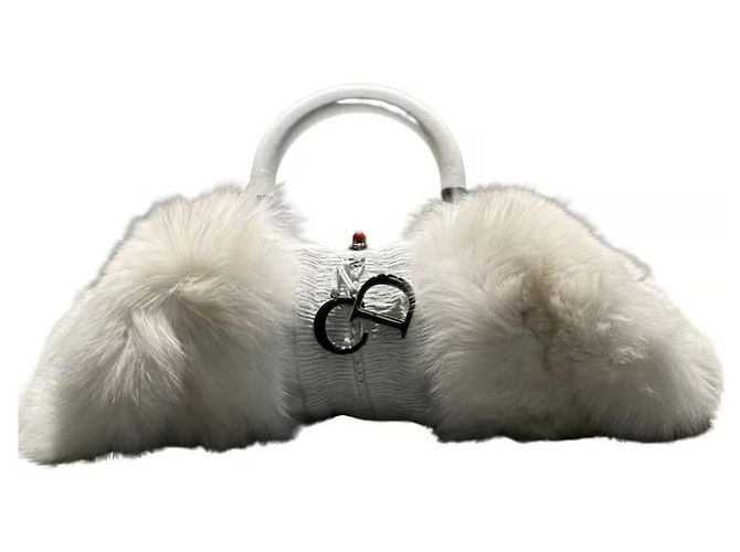 Bolsa DIOR de pele de raposa e couro NOVIDADE Branco