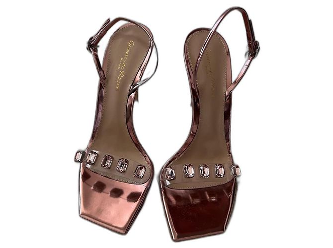 Gianvito Rossi Diamond Sandale Bronze Lackleder