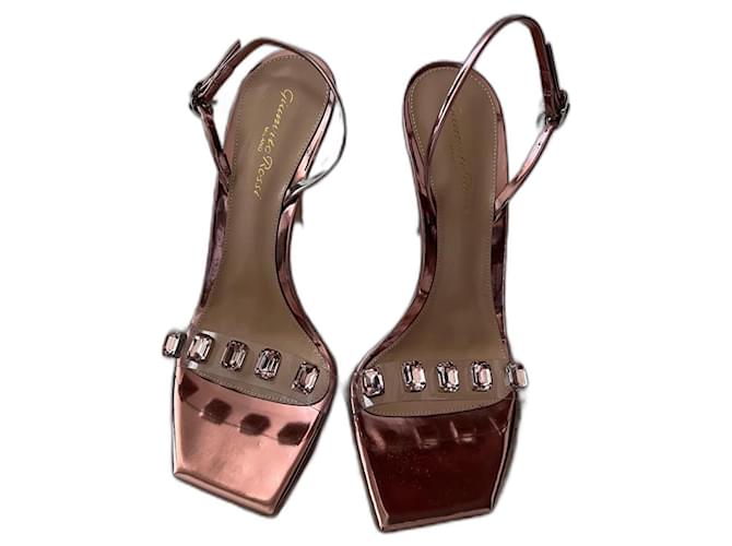 Gianvito Rossi Diamond Sandal Bronze Patent leather  ref.980979