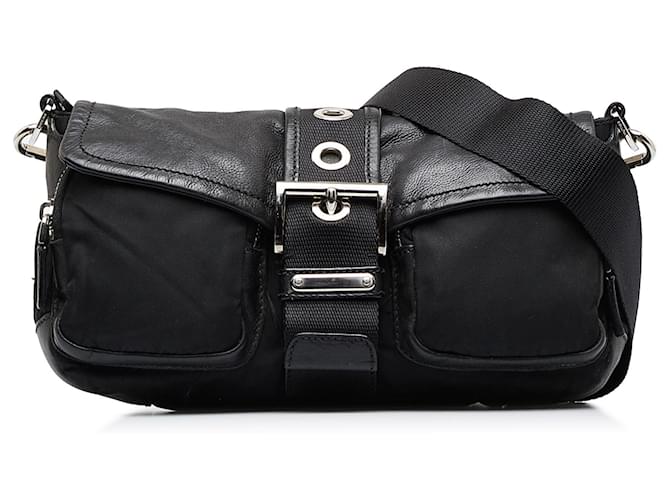 Prada Black Tessuto Crossbody Bag Nylon Cloth  ref.981036