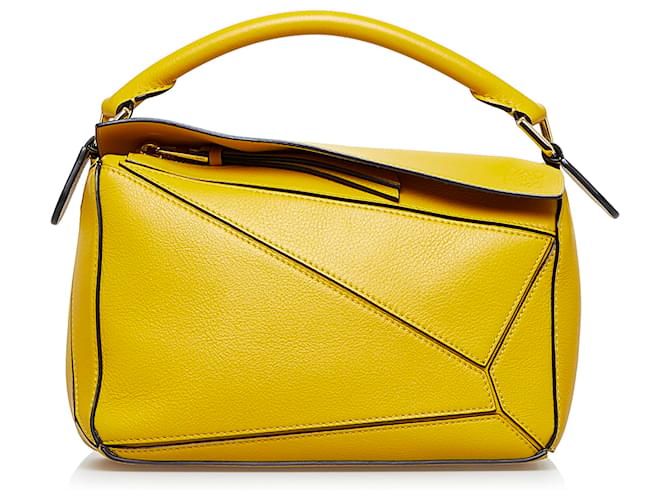 Loewe Yellow Puzzle Leather Pony-style calfskin  ref.981076