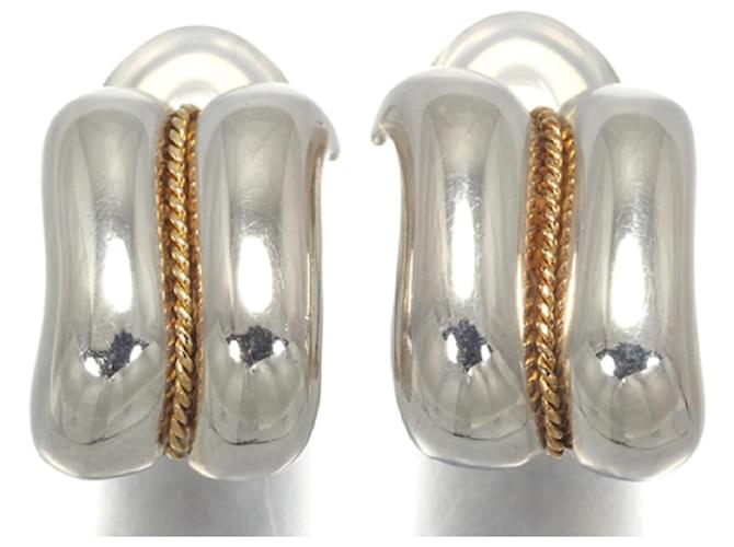Tiffany & Co Gold Silver Earrings Silvery Yellow gold  ref.981106