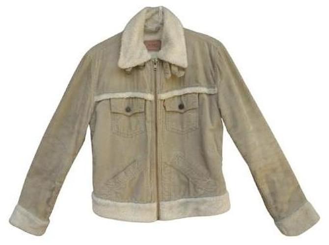 Levi's Sherpa jacket "for girls" size M Beige Cotton  ref.981226