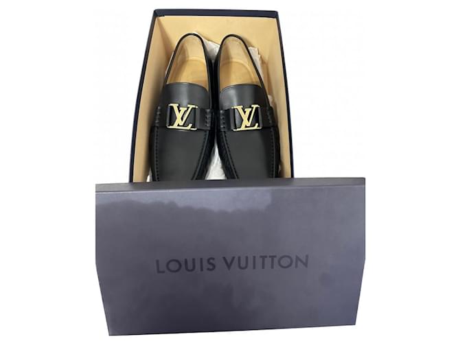 Louis Vuitton Montaigne-Slipper Schwarz Leder  ref.981234