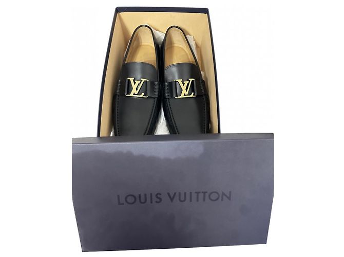 Louis Vuitton Montaigne Slipper schwarzes Leder