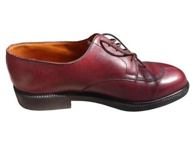 J.M. WESTON Half Hunt Leder Derby Loafer dunkelrot Bordeaux