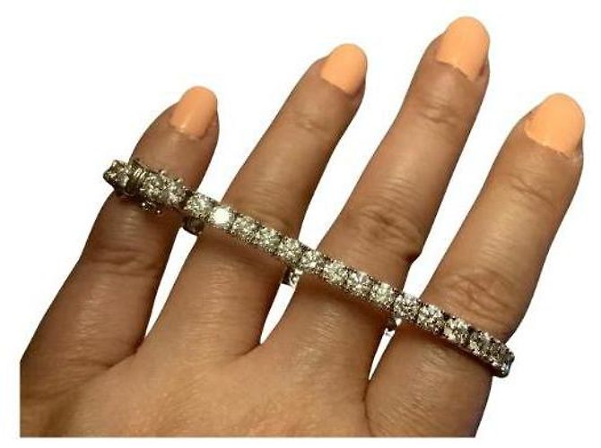 Autre Marque Diamant Tennisarmband Weiß