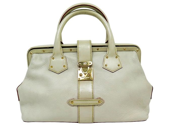 Ingenieux LOUIS VUITTON L INGENIOUS LEDER HANDTASCHE SUHALI ECRU LEDER Roh