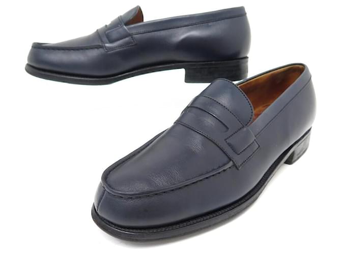 JM WESTON SHOES 180 Church´s Loafers 3b 36 FINE BLUE LEATHER LOAFERS SHOES Navy blue  ref.981368