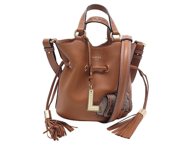 LANCEL PREMIER FLIRT PM A HANDBAG40528 CAMEL GRAIN LEATHER