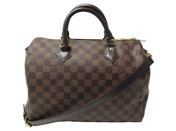 Louis Vuitton Speedy Handbag 30 EBONY DAMIER CANVAS HAND BAG Brown Cloth  ref.981488 - Joli Closet