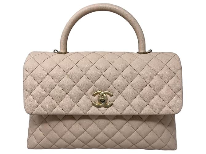 Chanel Coco Handle Bag With Woven Chain Leather Handle