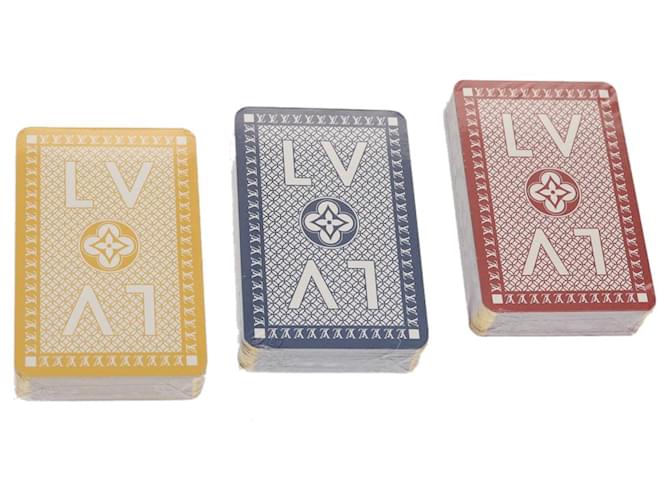 LOUIS VUITTON Cartes Trois Jeu Playing Cards Blue Red Yellow M65460 auth 46546a  ref.981613
