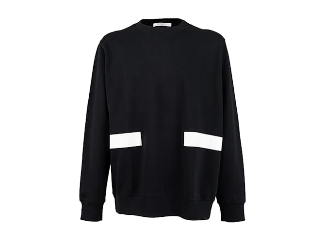 Übergroßes Sweatshirt von Givenchy mit weißem Aufnäher Schwarz Baumwolle  ref.981700