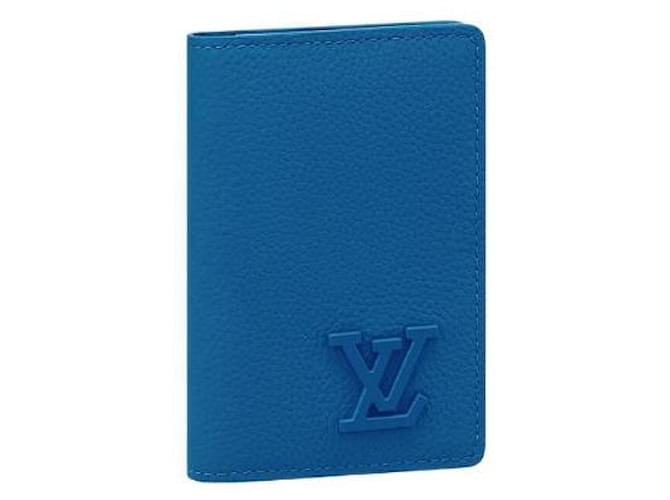 Louis Vuitton LV Pocket Organizer Aerogram Blau Leder  ref.981743