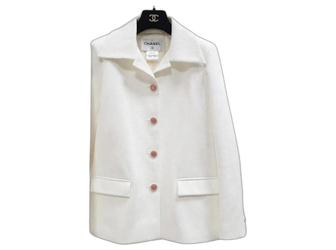 Chanel silk blazer White  ref.981751