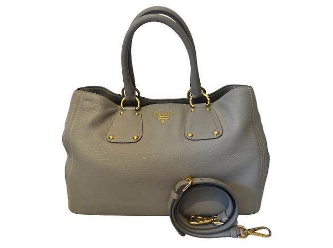 Bolsa tote Prada Vitello Daino em couro bege
