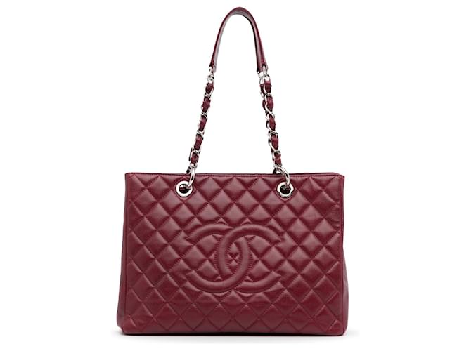 Chanel Red Caviar Grand Shopping Tote Leather ref.982310 - Joli Closet