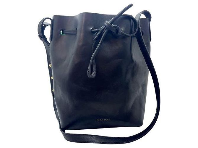 Mansur Gavriel Beuteltasche aus echtem Leder Schwarz
