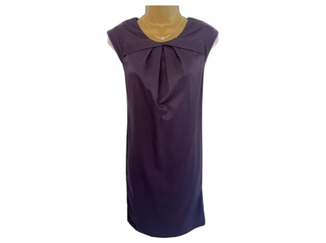 Whistles Womens Dark Plum Fine Wool Blend Shift Dress UK 8 US 4 EU 36 Purple  ref.982470
