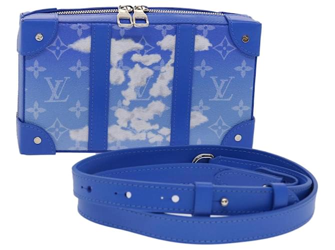 LOUIS VUITTON Monogram Clouds Soft Trunk Wallet Bolso de hombro M45432 autenticación 47398EN Blanco Azul claro  ref.982500