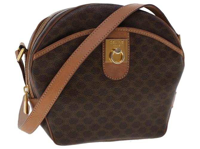 Céline CELINE Macadam Canvas Shoulder Bag PVC Leather Brown Auth ar9832  ref.982547 - Joli Closet