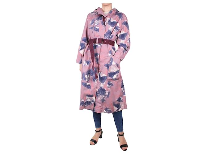 Isabel Marant Etoile Cappotto con cintura stampato viola - taglia FR 36 Porpora Cotone  ref.983063