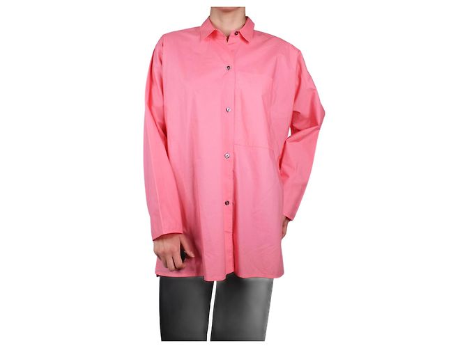 Sofie d'Hoore Camisa rosa de algodón con bolsillo - talla FR 38
