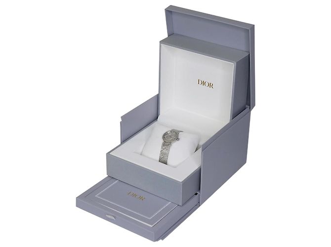 Christian Dior Montre La D De Dior Satine argentée
