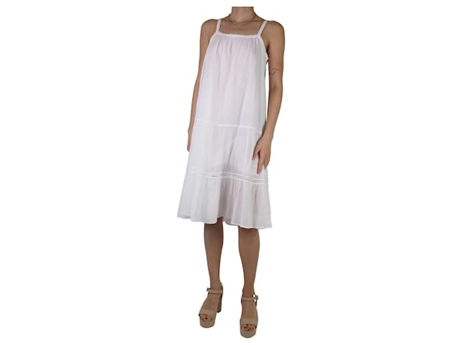 Autre Marque White slip on dress - size UK 10 Cotton  ref.983188